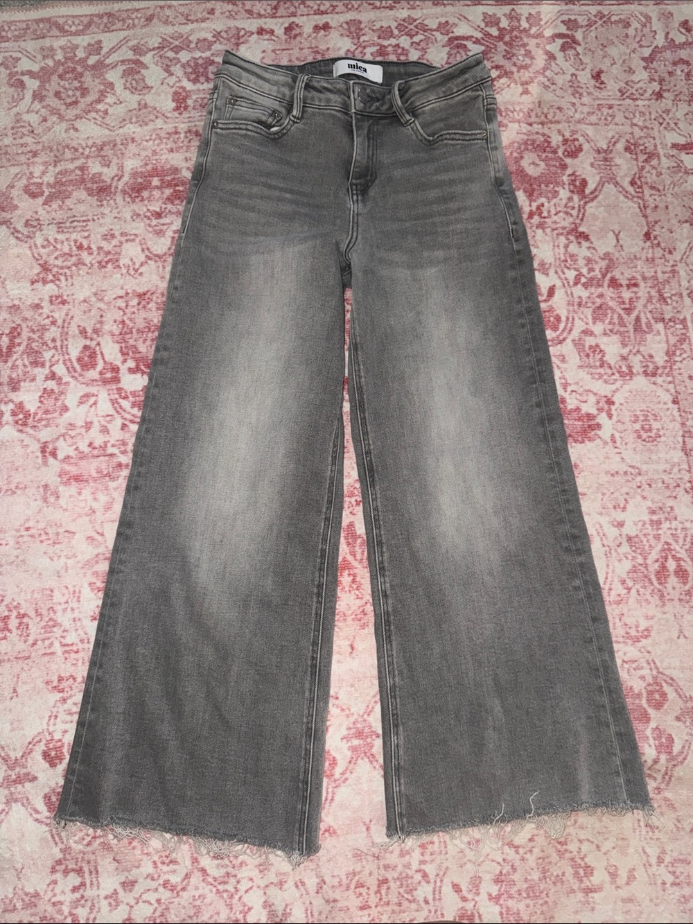 Misa High-Rise Gray Wide-Leg Jeans